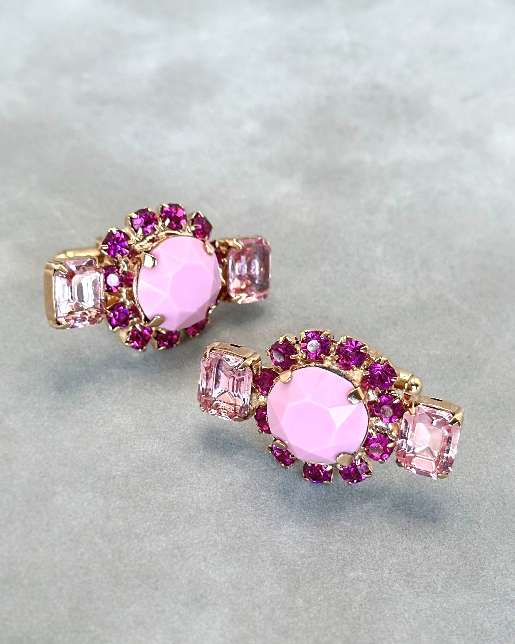 Pink Crystal Cufflinks