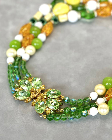 Citrus 3 Strand Bead Necklace