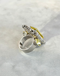 Yellow and Crystal Ring