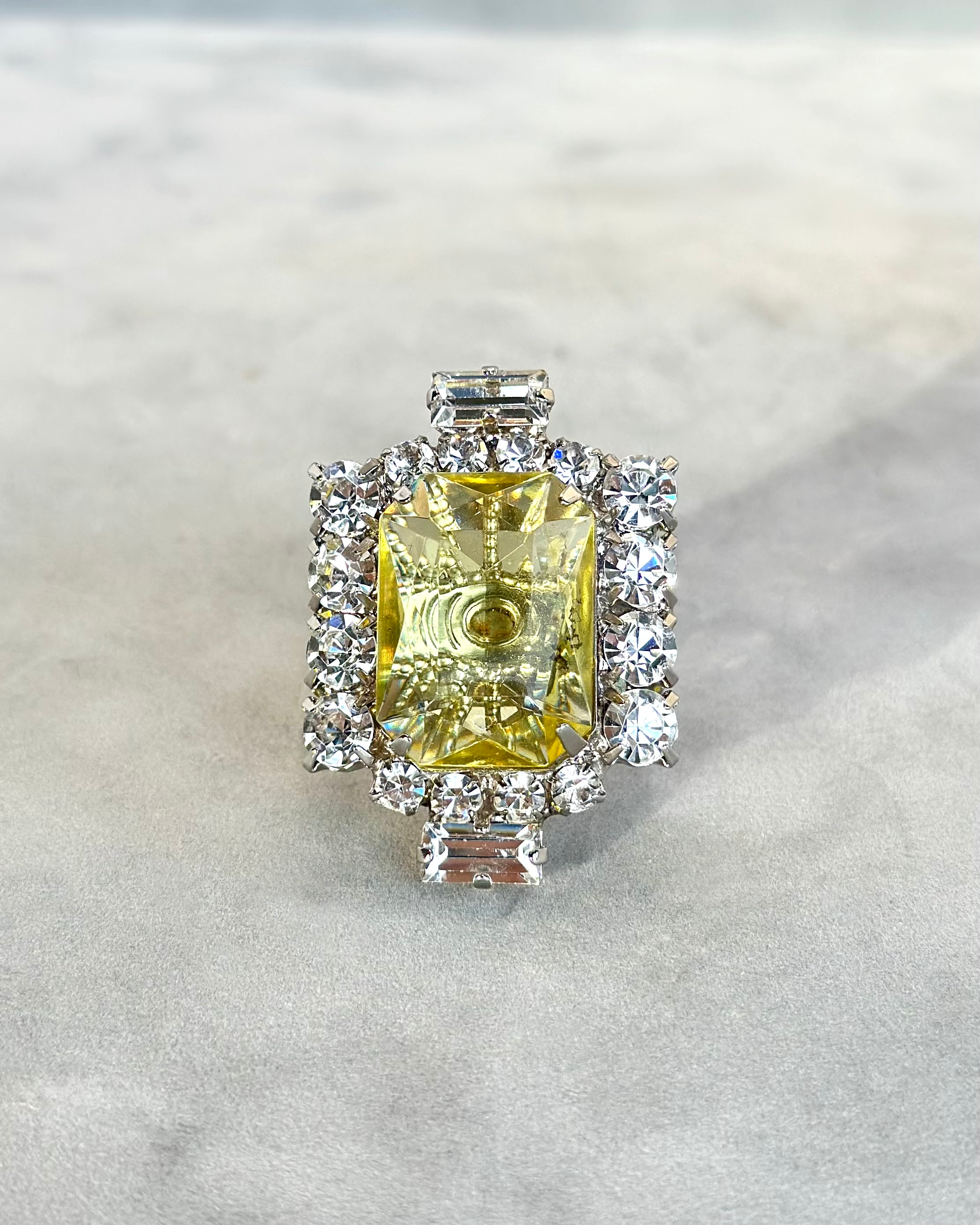 Yellow and Crystal Ring