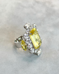 Yellow and Crystal Ring