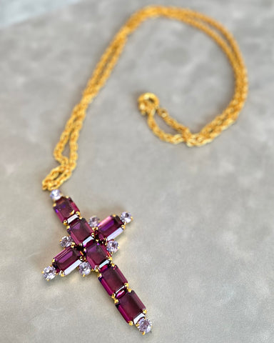 Amethyst Cross on Chain