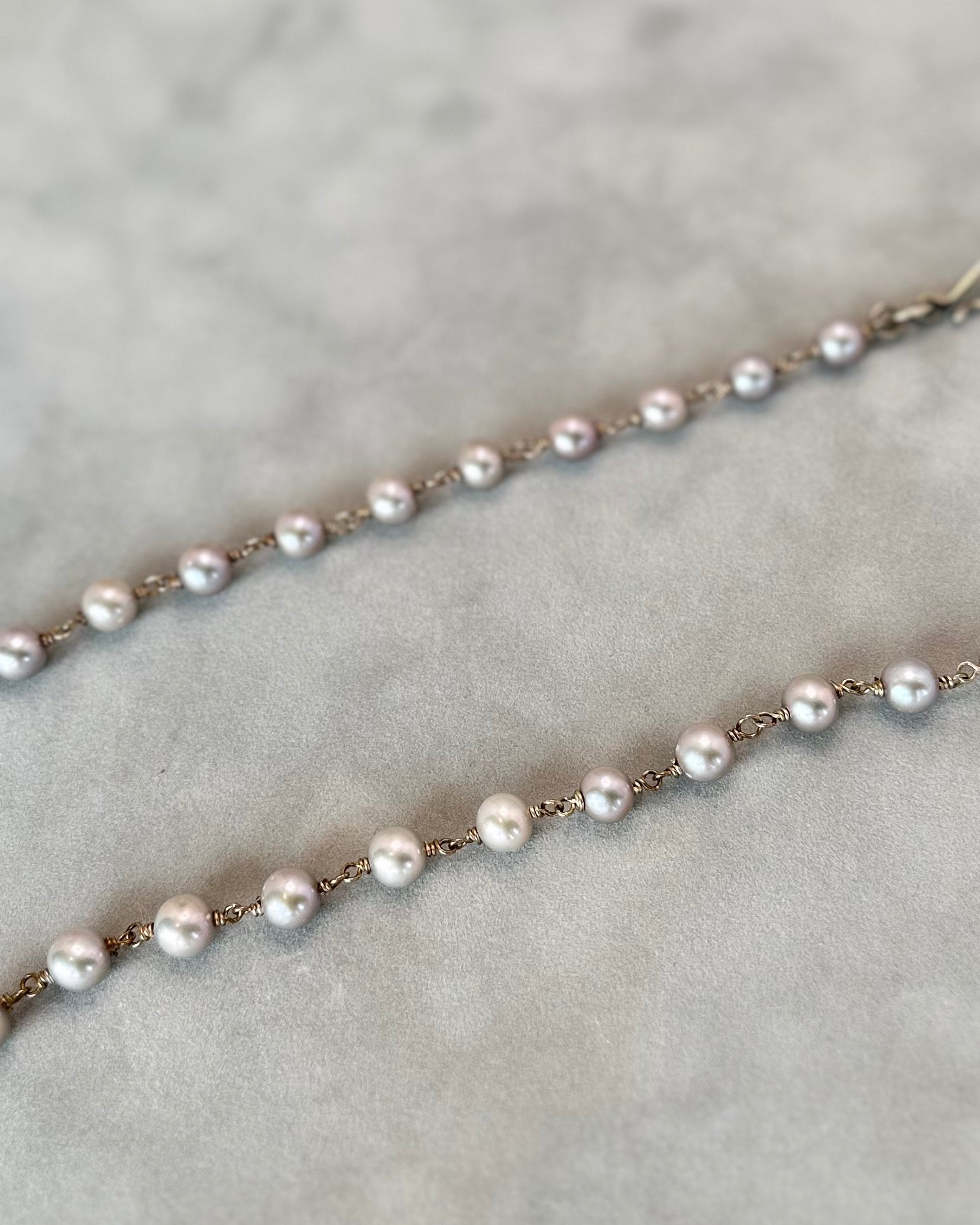 All Saints Grey Pearl Rosary Necklace