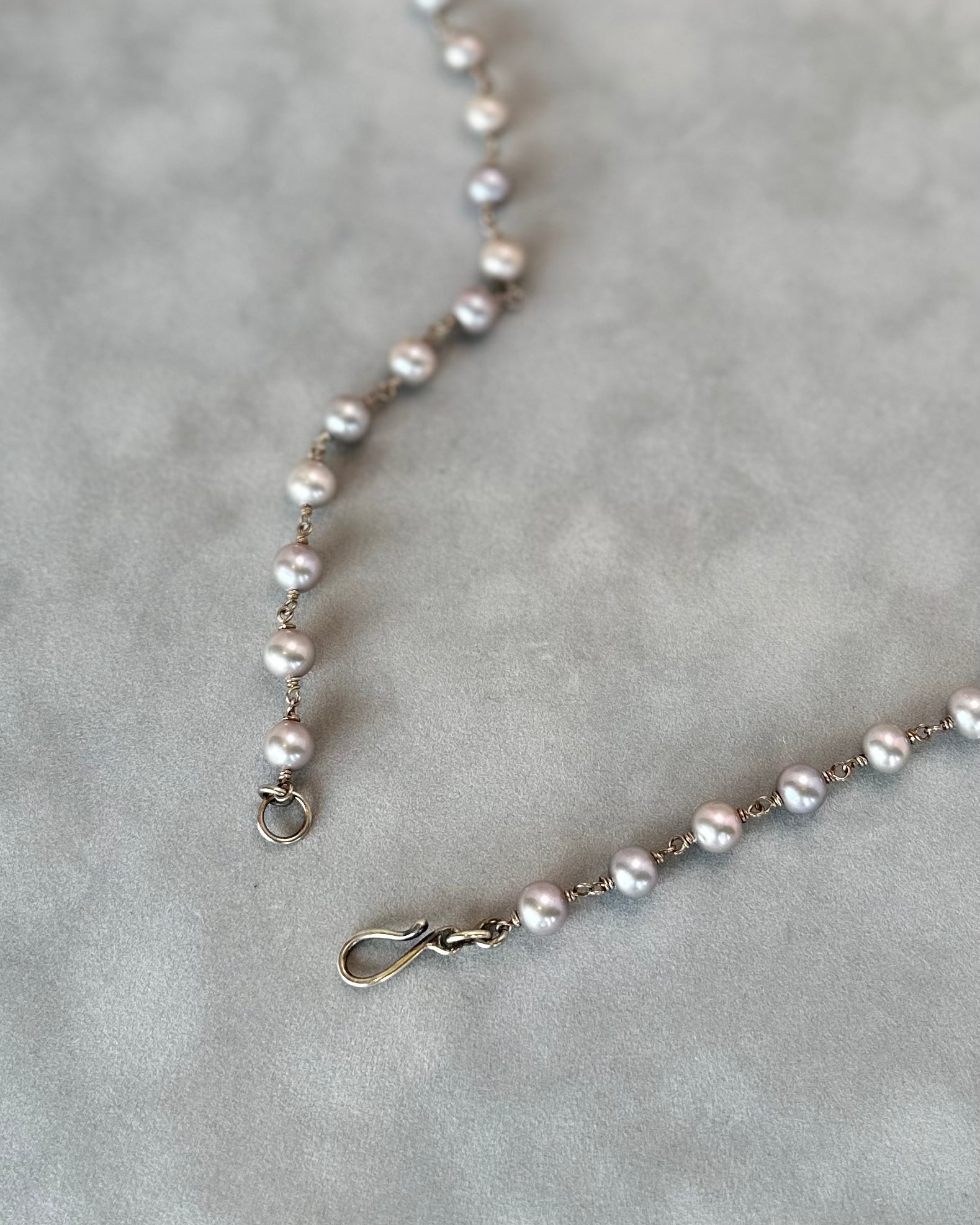 All Saints Grey Pearl Rosary Necklace