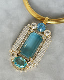 Aquamarine Pendant on Machine-Aged Chain