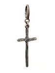 Large Rustic Sterling Silver Modular Cross Pendant with Clasp