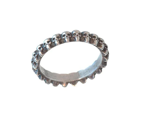 Demetri Sterling Silver Skulls Band Ring