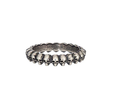 Demetri Sterling Silver Skulls Band Ring